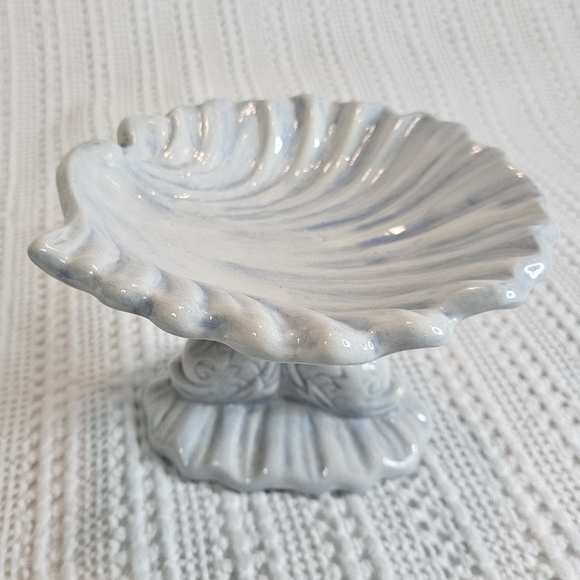 Soap Dish Koi Fish Blue White Vintage 1980's Signed - Picture 8 of 14